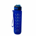 [Like New] Healthaccessories Motivational Reusable Tritan Water Bottle 32oz Blue BPA Free by Deal US
