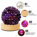 [Like New] Nizrsky Crystal Night Light Home Decor Lamp Purple Agate 0.86lb by Deal US