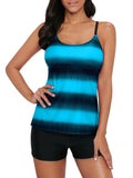 Century Star Tankini Swimsuit Retro Two Pieces Black Blue Size 14-16 by Deal US