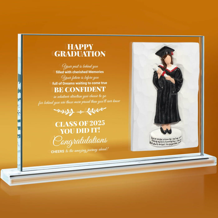 [Like New] Graduation Gifts 2025 Crystal Graduate Figurine Plaque 4x6 Inspirational by Deal US