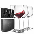 [Like New] Ennogyoson Wine Glasses Set of 4 Crystal Red & White Stemmed Glassware by Deal US