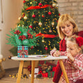 [Like New] Super Holiday Buffalo Check Plaid Green Glitter Mini Christmas Tree Small by Deal US