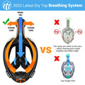 [Like New] ORSEN Full Face Snorkel Mask Adult SGS Certified Anti-Fog Black by Deal US