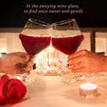 [Like New] Ennogyoson Wine Glasses Set of 4 Crystal Red & White Stemmed Glassware by Deal US
