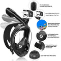 [Like New] ORSEN Full Face Snorkel Mask Adult SGS Certified Anti-Fog Black by Deal US