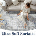 jinchan Area Rug 5x7 Vintage Floral Oriental Washable Non Slip Taupe by Deal US