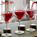 [Like New] Ennogyoson Wine Glasses Set of 4 Crystal Red & White Stemmed Glassware by Deal US