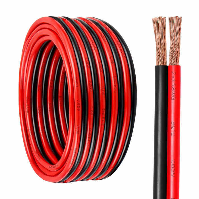 14 Gauge Copper Wire 2 Conductor 14 AWG Battery Cable 200FT Oxygen Free by Deal US