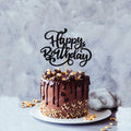 Crseniny Happy Birthday Cake Topper Black Glitter Party Decoration by Deal US