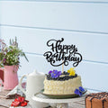 Crseniny Happy Birthday Cake Topper Black Glitter Party Decoration by Deal US