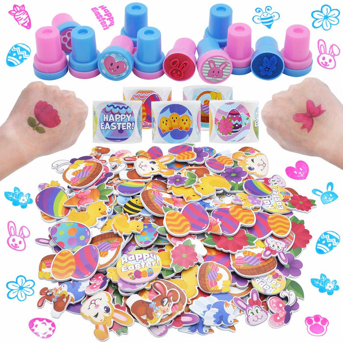 JOYIN 1000 Easter Arts & Crafts Kit with Stickers, Stampers, Tattoos by Deal US