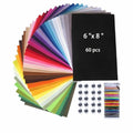 Calefow Felt Fabric Sheets Craft Kit 60PCS 6x8in Multicolor Sewing Modern by Deal US