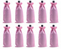 Viamto 10pcs Pink Burlap Wine Bags Drawstring Lining 15x35cm Gift Pouches by Deal US