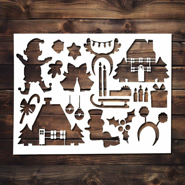 Christmas Gnome Stencil Template Reusable for Painting 8.5x11 Craft Decor by Deal US