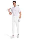 SERAMY Men's Golf Joggers Slim Fit Stretch Sweatpants 5 Pockets White Size XXL by Deal US