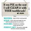 Bathroom Decor Hanging Wood Plaque with Rope Farmhouse Style Wall Sign by Deal US