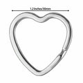 Mandala Crafts 1.2" Silver Heart Metal Key Rings 25 Count by Deal US
