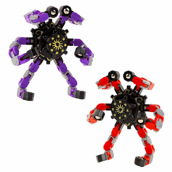 Deformation Fingertip Decompression Mechanical Gyroscope DIY Chain Red+Purple by Deal US