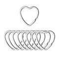 Mandala Crafts 1.2" Silver Heart Metal Key Rings 25 Count by Deal US