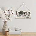 Bathroom Decor Hanging Wood Plaque with Rope Farmhouse Style Wall Sign by Deal US
