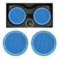 Ohleats 2PCS Car Cup Coaster 2.75" Crystal Rhinestone Silicone Light Blue White by Deal US