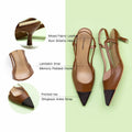 C.Paravano Women's Pointed Toe Slingback Pumps Brown Heels Size 6 by Deal US