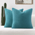 [Like New] FUTEI Teal Blue Decorative Throw Pillow Covers 16x16 Inch Pack of 2 by Deal US