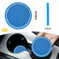 Ohleats 2PCS Car Cup Coaster 2.75" Crystal Rhinestone Silicone Light Blue White by Deal US