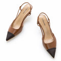 C.Paravano Women's Pointed Toe Slingback Pumps Brown Heels Size 6 by Deal US
