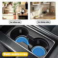 Ohleats 2PCS Car Cup Coaster 2.75" Crystal Rhinestone Silicone Light Blue White by Deal US