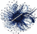 SHUERIET Women Feather Veil Floral Headband Hat Navy by Deal US