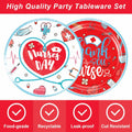 48pcs Nurse Graduation Party Supplies 24 Dessert Plates 24 Napkins by Deal US