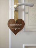 Wooden Antique Hanging Heart Plaque Sign Brown Good Friends Quote by Deal US