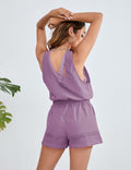Yidarer Women's Sleeveless Workout Romper Jumpsuit with Pockets Purple Size S by Deal US