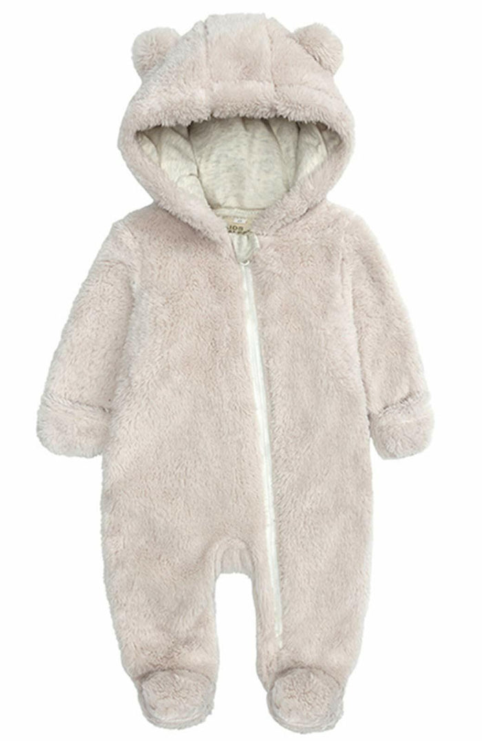 [Like New] TAOHONG Baby Hooded Fleece Jumpsuit Snowsuit Bear Ear Warm Romper Size N/A by Deal US
