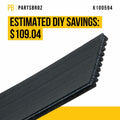 PartsBroz K060450 Micro-V Serpentine Drive Belt Compatible Gates Black by Deal US