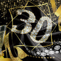 Baocicco 7.5ft 30th Birthday Round Backdrop Black Gold Glitter Ribbon by Deal US
