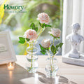 Hewory Glass Bubble Bud Vase Small Clear Glass Flower Vase for Single Stem by Deal US