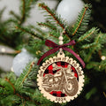 Motorcycle Wood Christmas Tree Ornaments 2024 Handmade Wooden Xmas Decor by Deal US