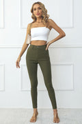 levaca Womens High Waisted Skinny Jeggings Pants with Pockets Army Green Size S by Deal US