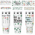UV DTF Cup Wrap Transfer 6 Sheets Bible Verse Floral Waterproof 40oz Tumbler by Deal US