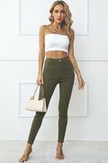 levaca Womens High Waisted Skinny Jeggings Pants with Pockets Army Green Size S by Deal US