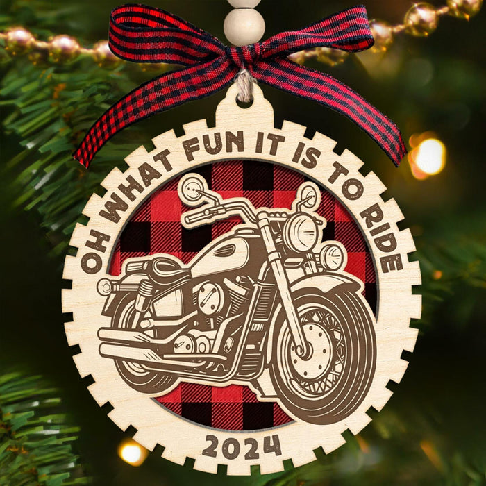 Motorcycle Wood Christmas Tree Ornaments 2024 Handmade Wooden Xmas Decor by Deal US