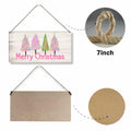 Christmas Decorations Merry Xmas Tree Decor Pink 12x6 inches by Deal US