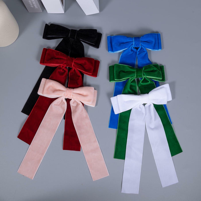6 Colors Velvet Bow Hair Ties Hair Styling Accessories for Women Girls by Deal US
