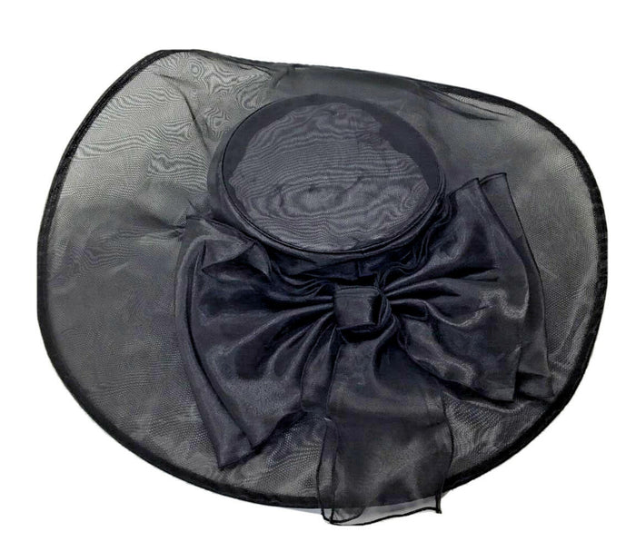 Josette Women's Kentucky Derby Organza Wide Brim Hat Black Size One Size by Deal US