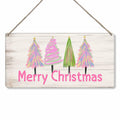 Christmas Decorations Merry Xmas Tree Decor Pink 12x6 inches by Deal US