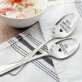 Mr Right & Mrs Never Wrong Stainless Steel Coffee Tea Spoons 7in Set by Deal US