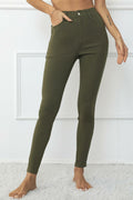 levaca Womens High Waisted Skinny Jeggings Pants with Pockets Army Green Size S by Deal US