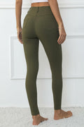 levaca Womens High Waisted Skinny Jeggings Pants with Pockets Army Green Size S by Deal US